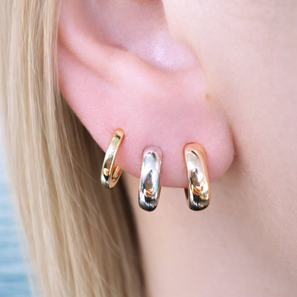 Solid Gold Huggie Earrings