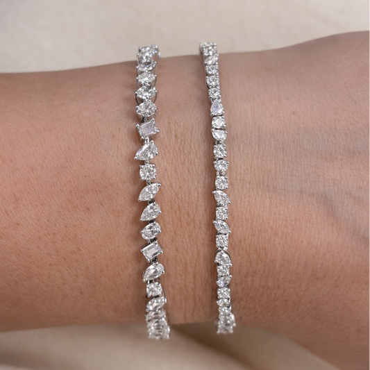 Mixed Shape Diamond Tennis Bracelet