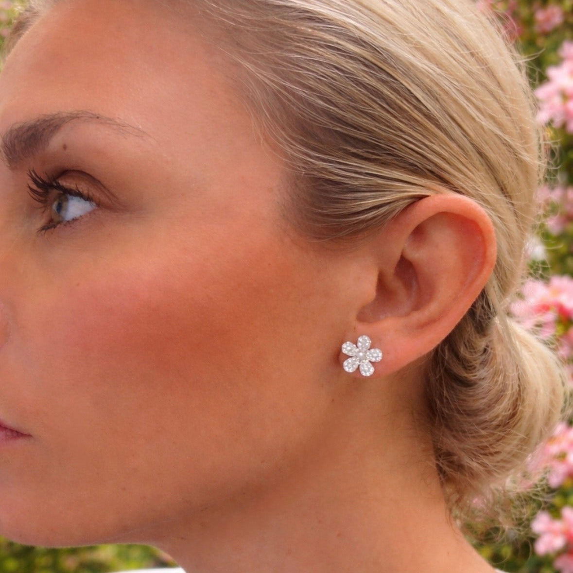 Flower Diamond Stud Earrings