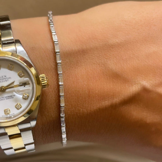 Straight Baguette Diamond Tennis Bracelet