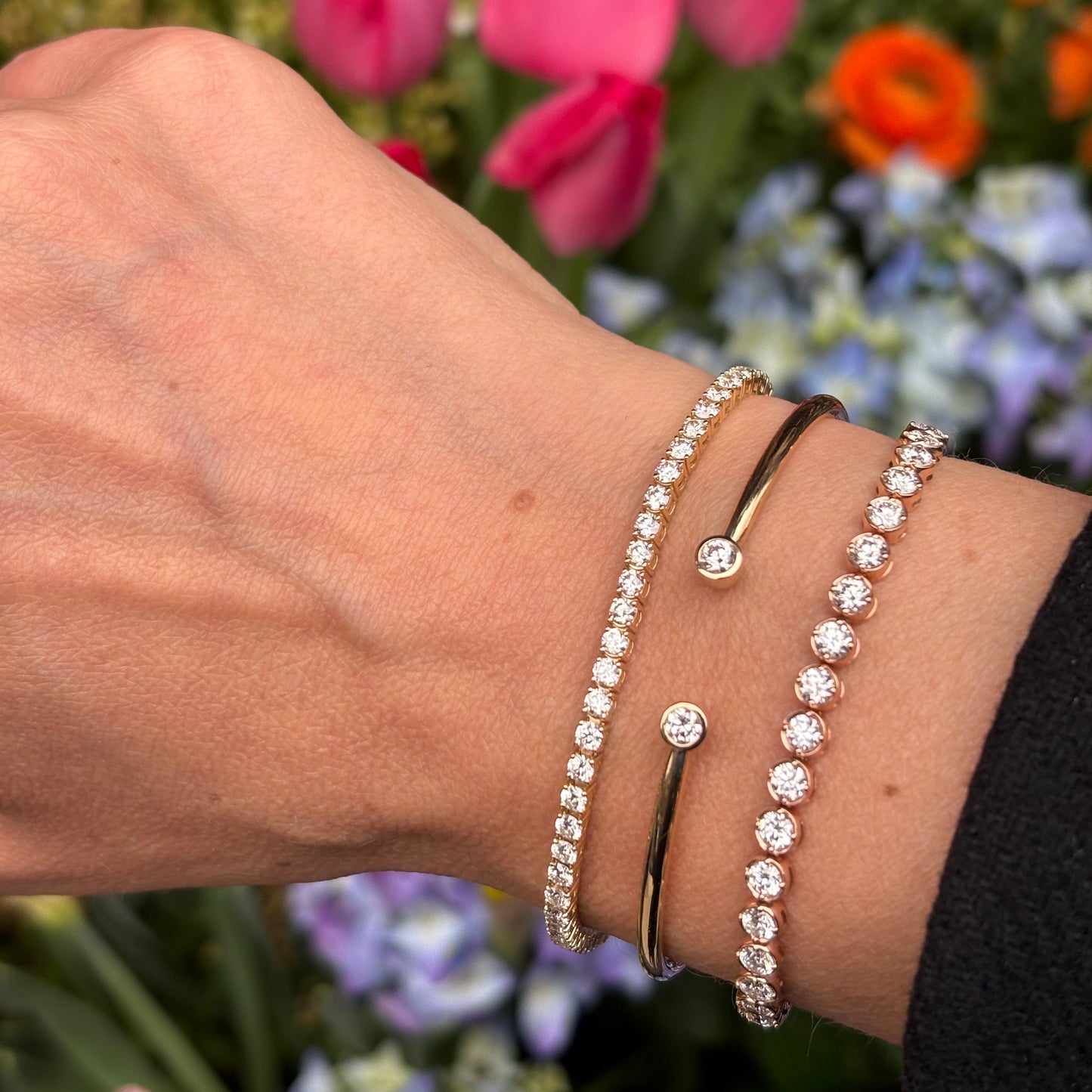 Round Diamond Bezel Tennis Bracelet