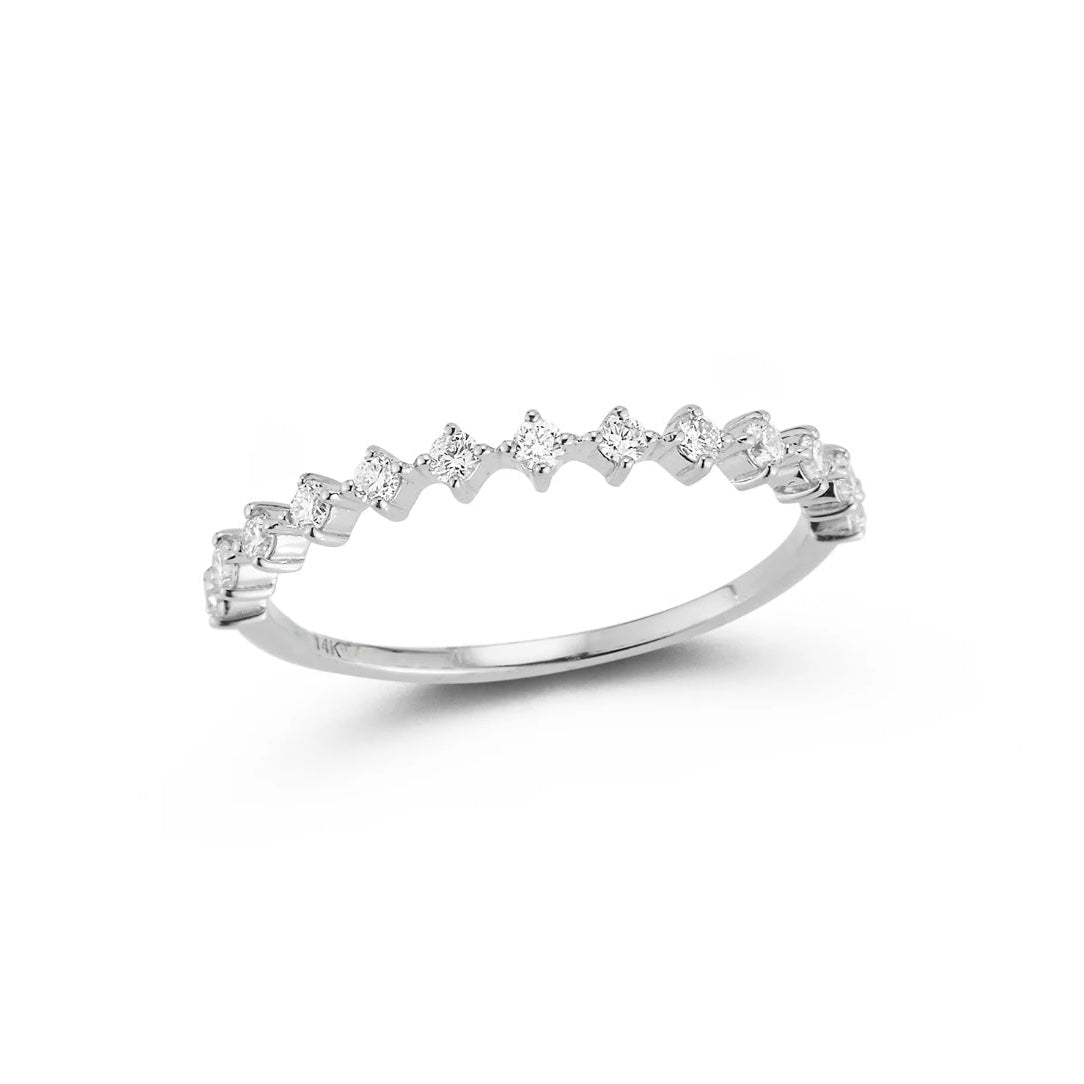 Compass Prong Half Diamond Ring