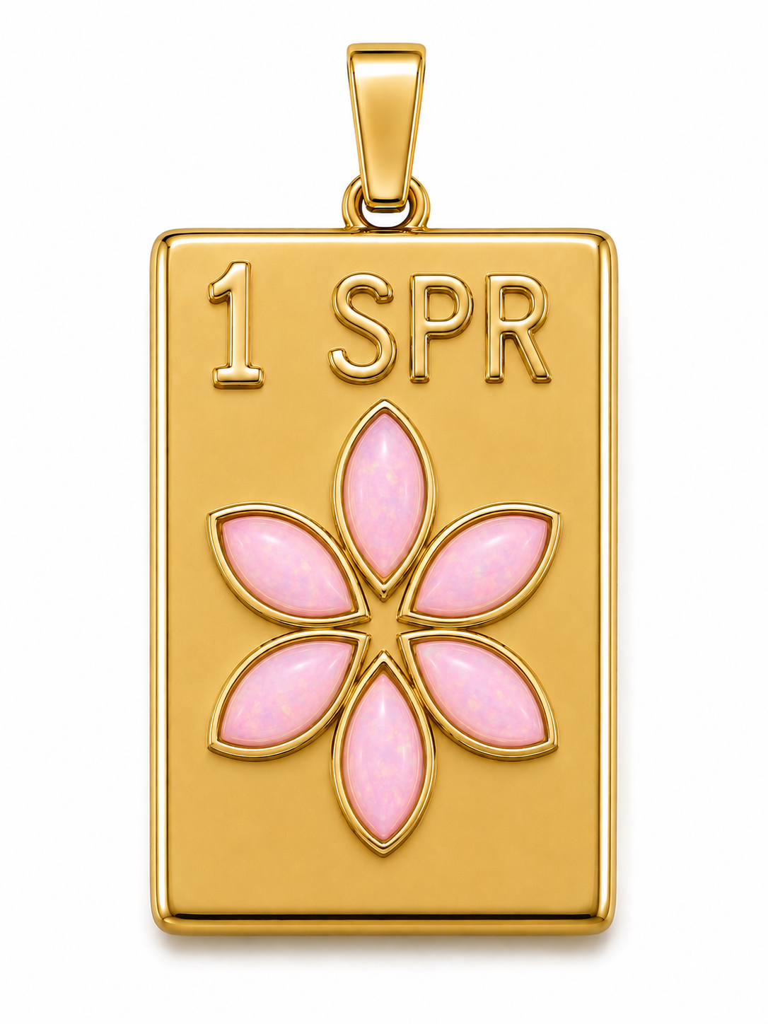 Flower Mahjong Tile Pendant