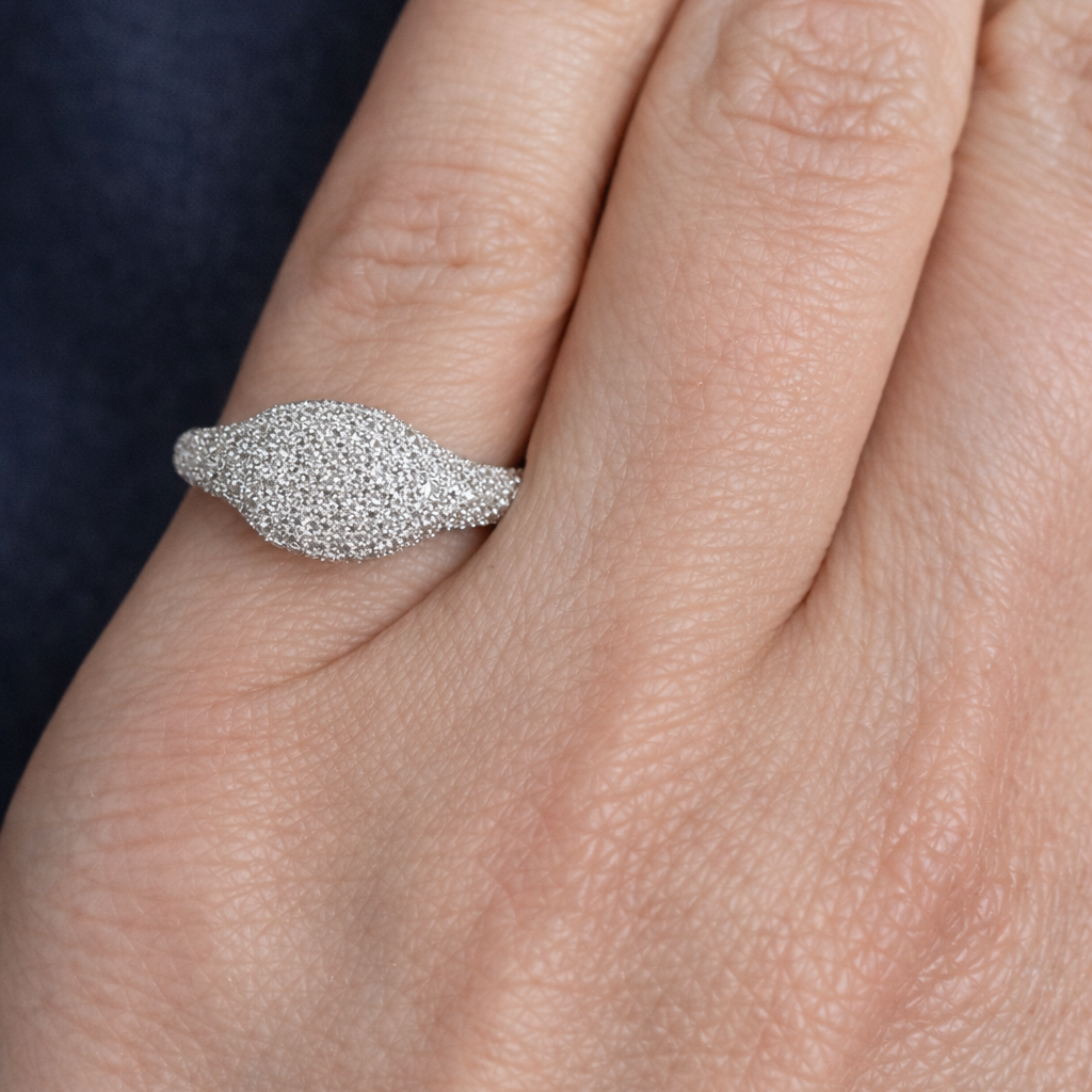 Pave Diamond Signet Ring