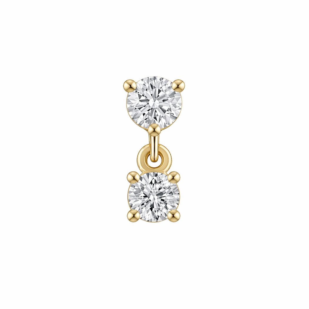 Mini Diamond Dangle Stud Earrings