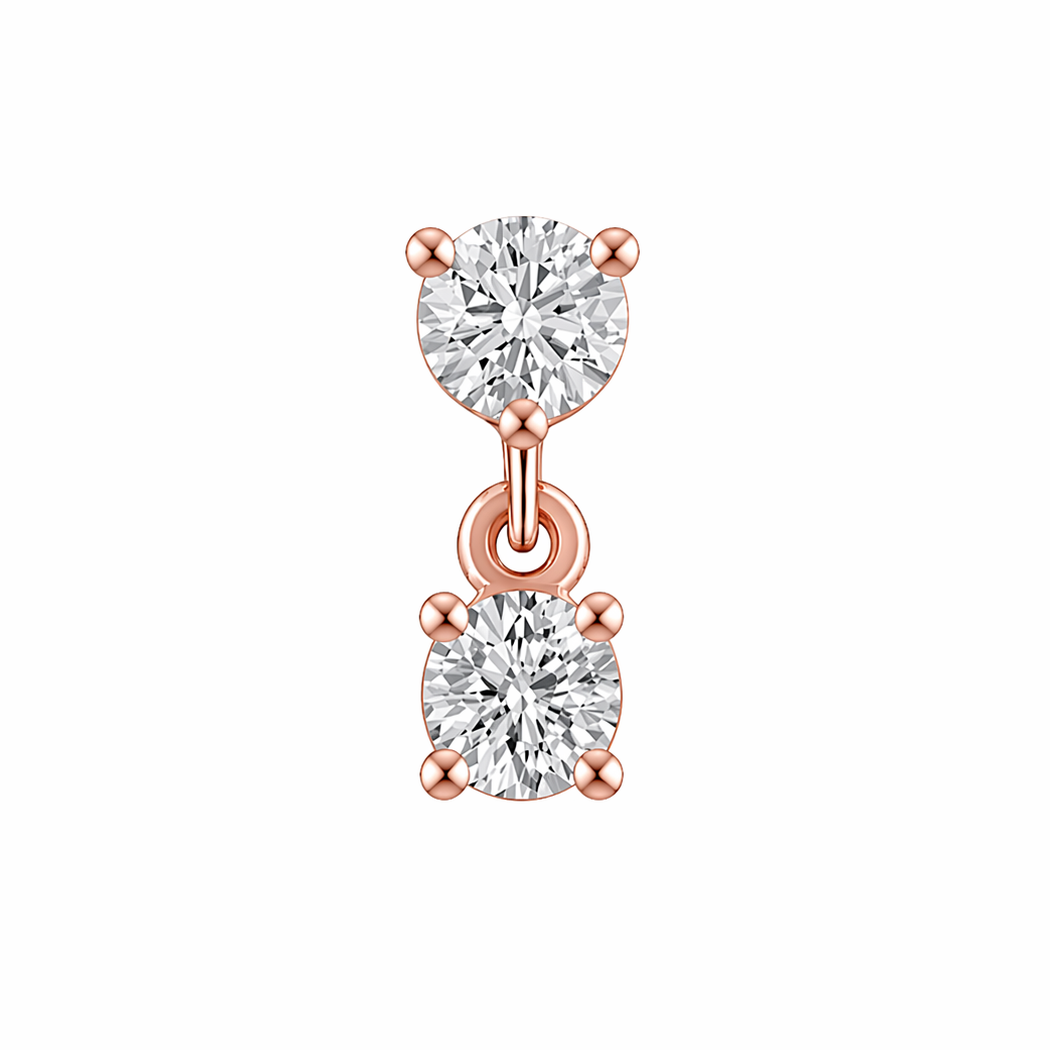 Mini Diamond Dangle Stud Earrings