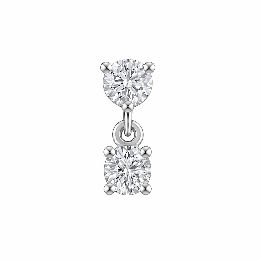 Mini Diamond Dangle Stud Earrings