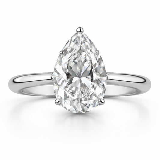 Pear Diamond Solitaire Engagement Ring