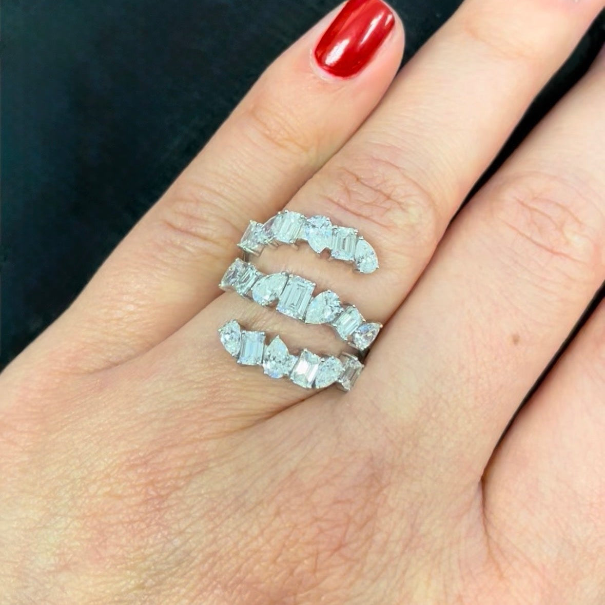 Mixed Shape Diamond Wrap Ring