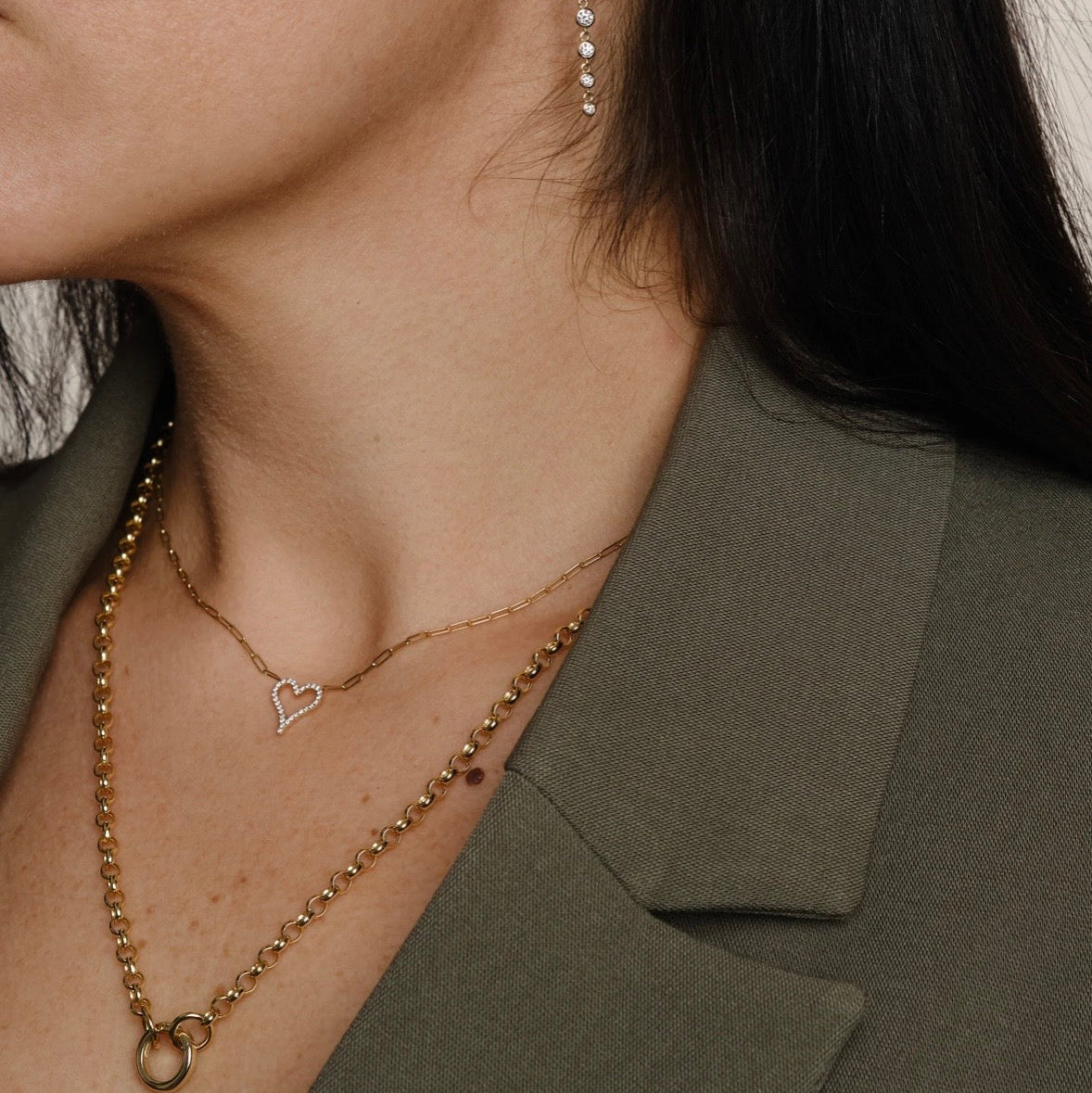 Open Heart Diamond Necklace
