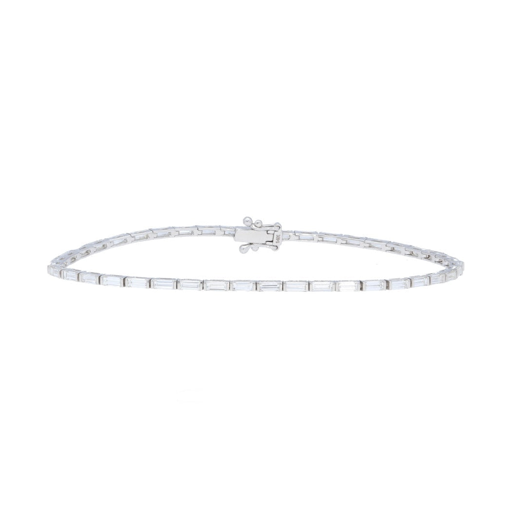 Straight Baguette Diamond Tennis Bracelet