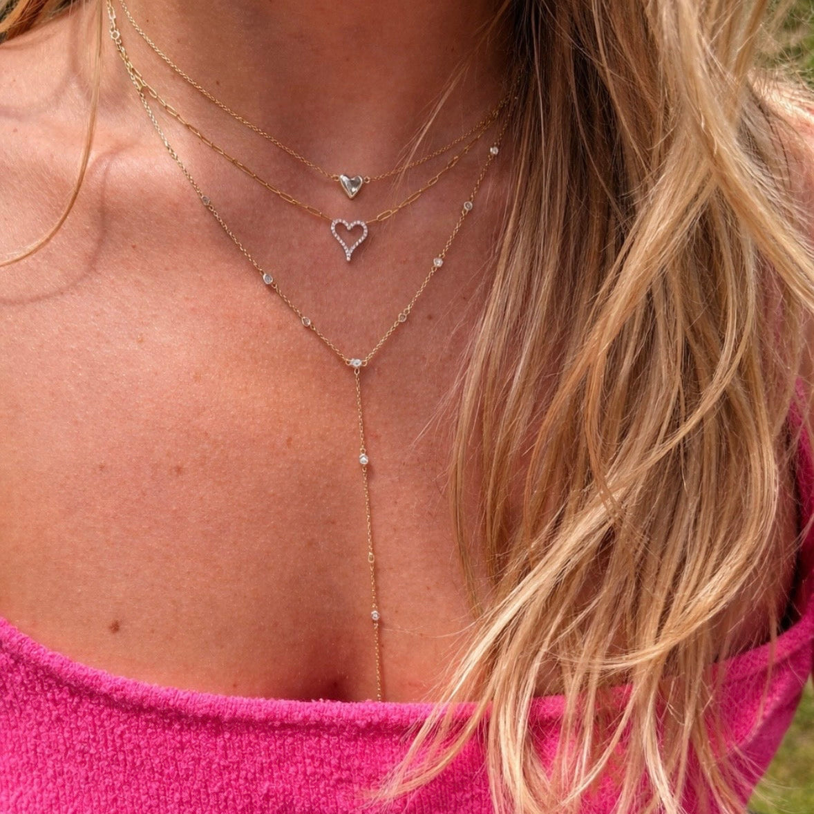 Open Heart Diamond Necklace
