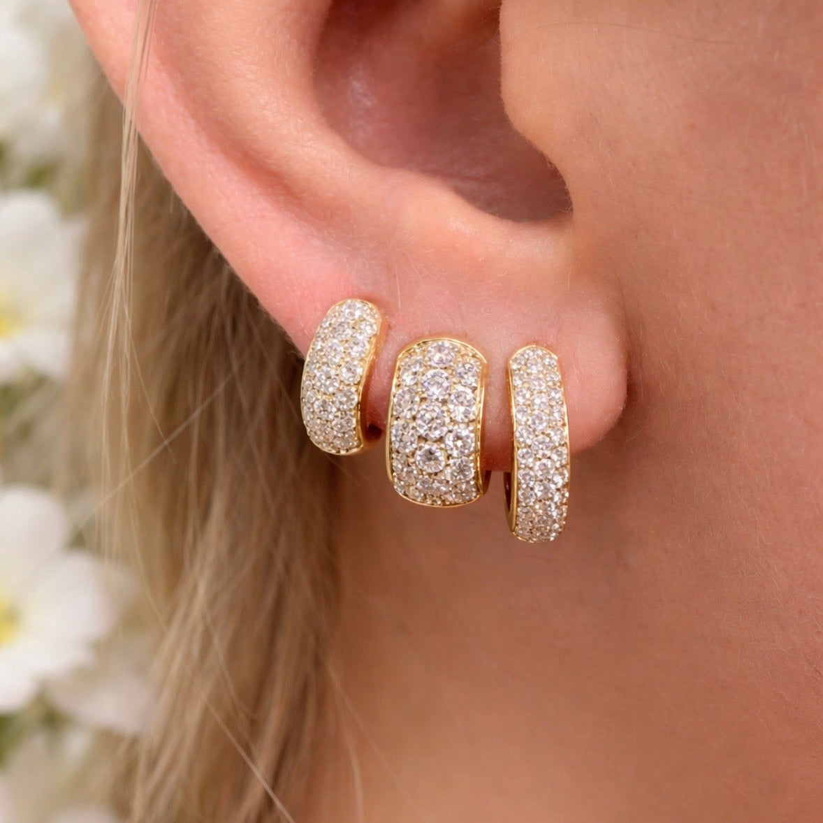 Pave Diamond Huggie Earrings