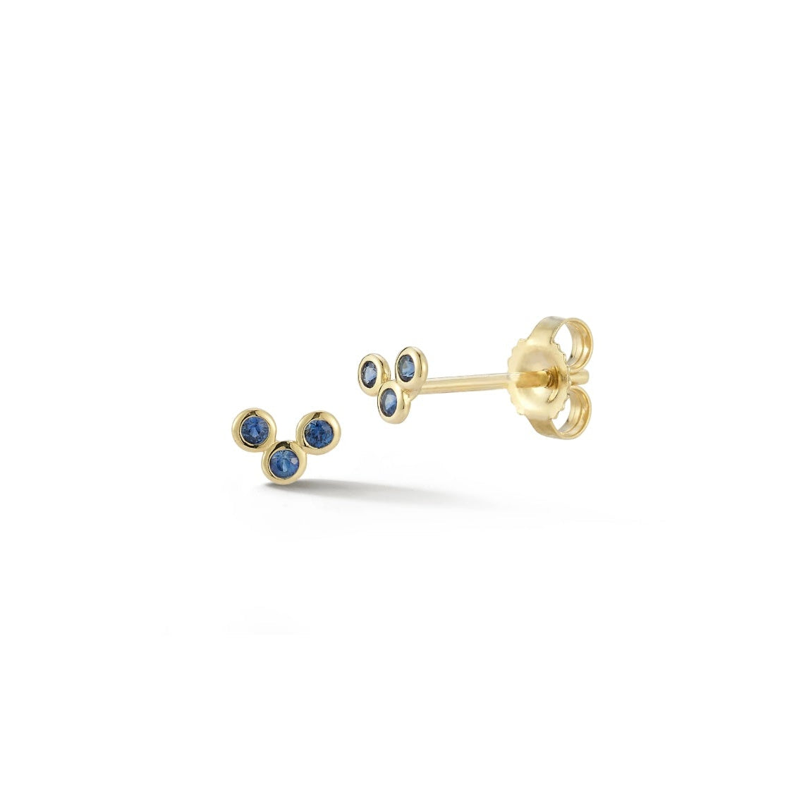 Mini Sapphire Half Moon Stud Earrings