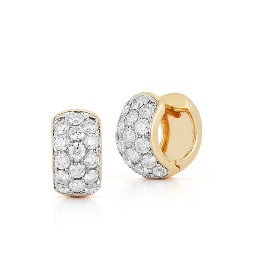 Pave Diamond Huggie Earrings
