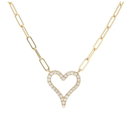 Open Heart Diamond Necklace