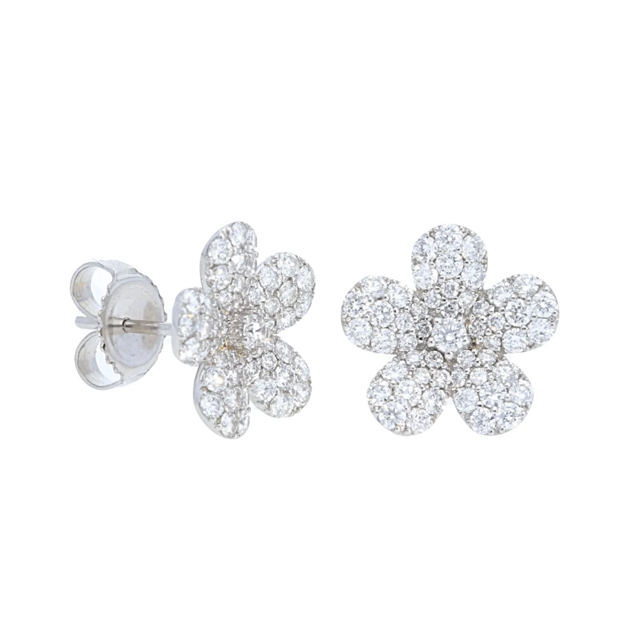 Flower Diamond Stud Earrings