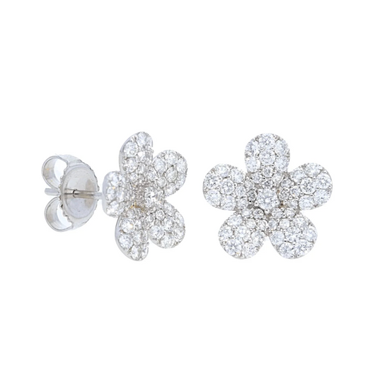 Flower Diamond Stud Earrings
