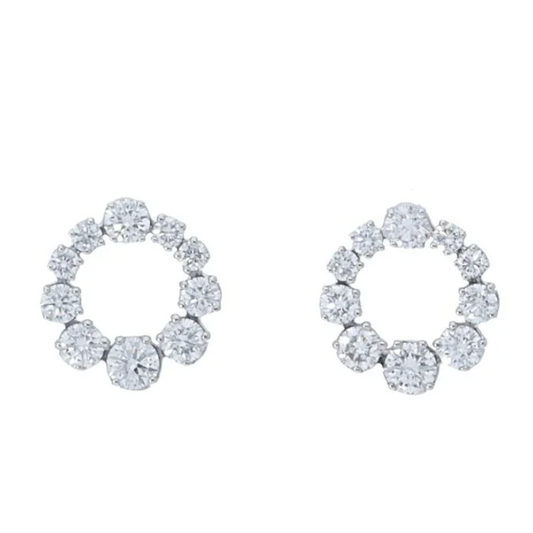Graduated Diamond Circle Stud Earrings