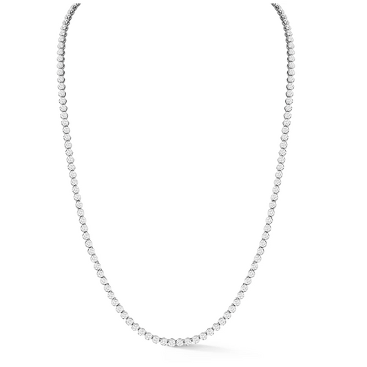 Round Diamond Bezel Tennis Necklace