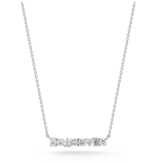 Mixed Shape Diamond Bar Necklace