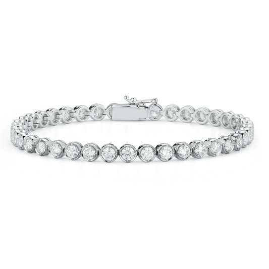 Round Diamond Bezel Tennis Bracelet
