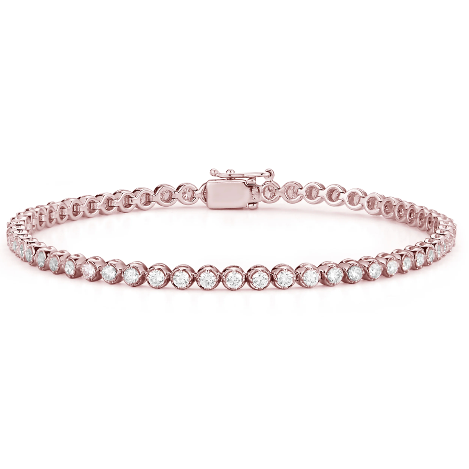 Round Diamond Bezel Tennis Bracelet