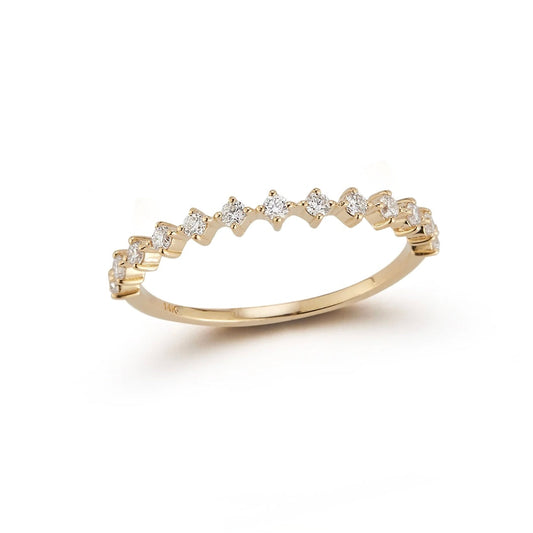 Compass Prong Half Diamond Ring