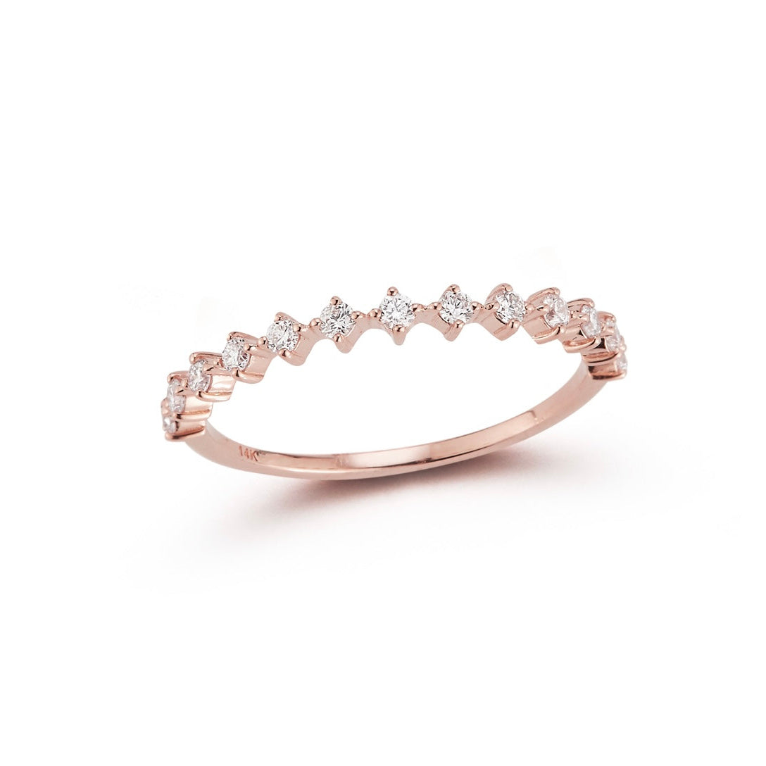 Compass Prong Half Diamond Ring