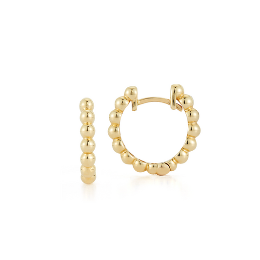 Gold Ball Huggie Earrings