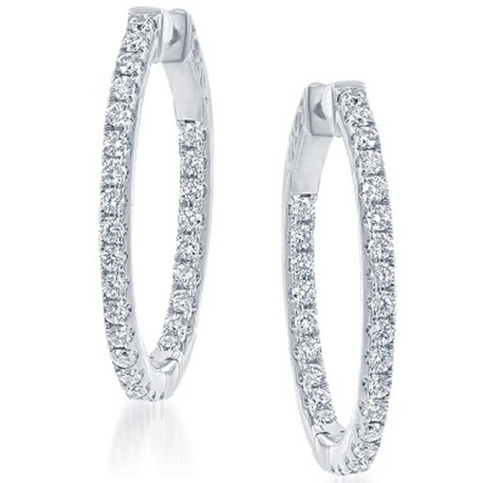 Diamond Inside Out Hoop Earrings
