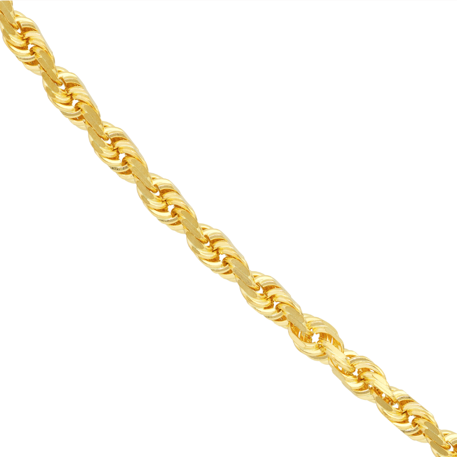 3.80mm Diamond Cut Rope Chain Necklace