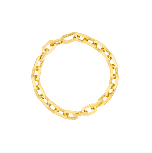 Octagonal Long Link Fancy Chain Bracelet