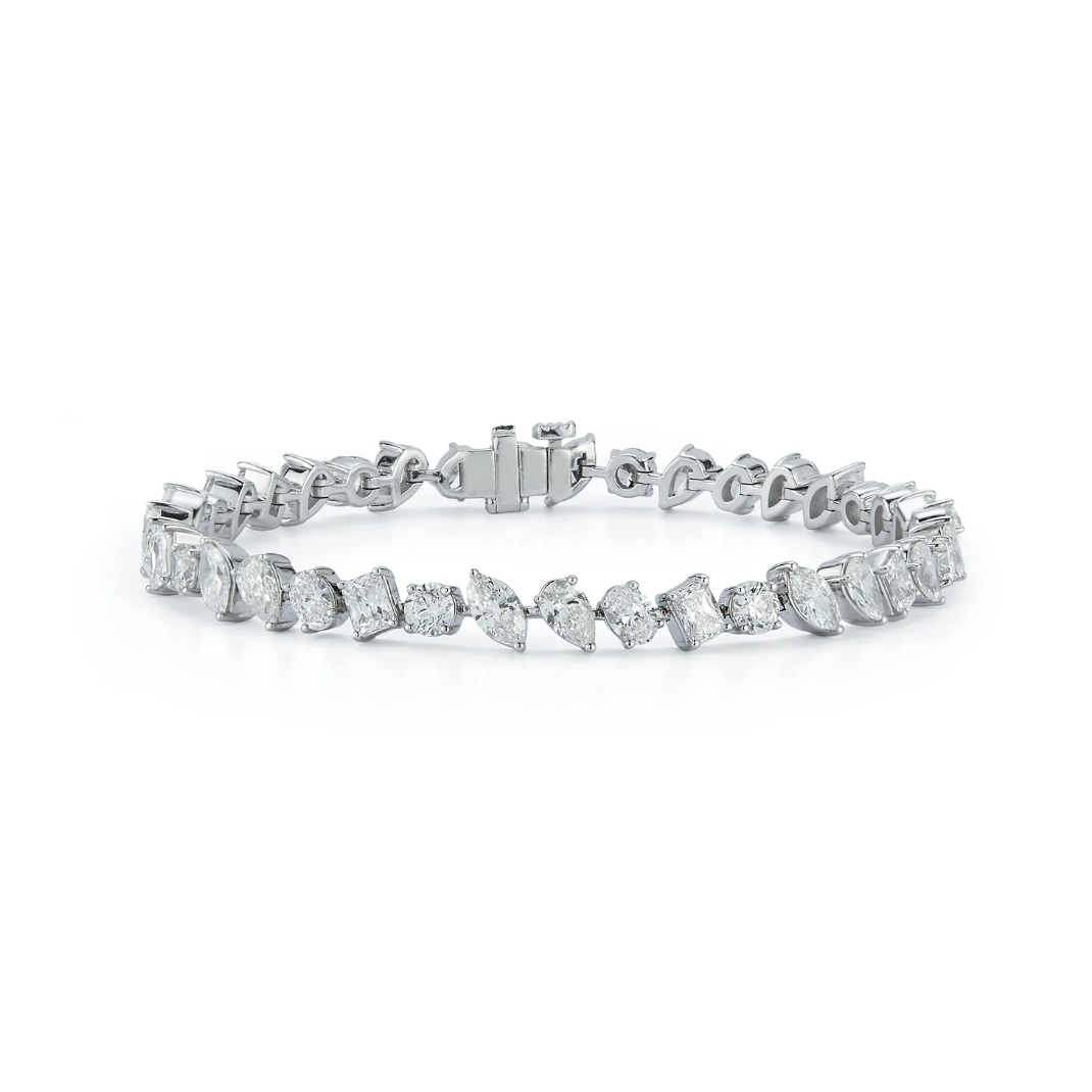 Mixed Shape Diamond Tennis Bracelet