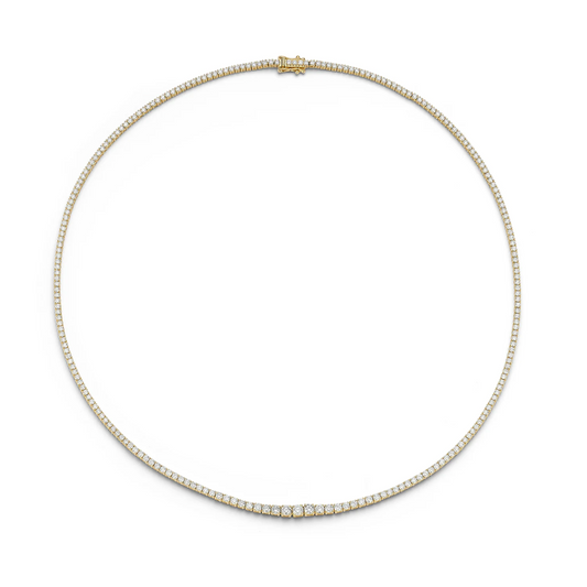 Round Diamond Graduated 4 ProngTennis Necklace