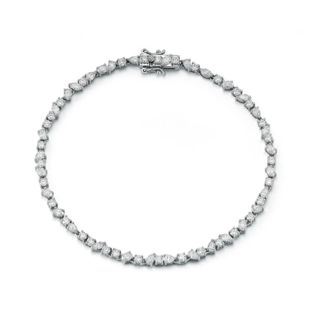 Mixed Shape Diamond Tennis Bracelet