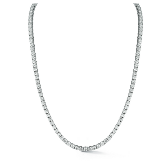 Round Diamond Classic Tennis Necklace