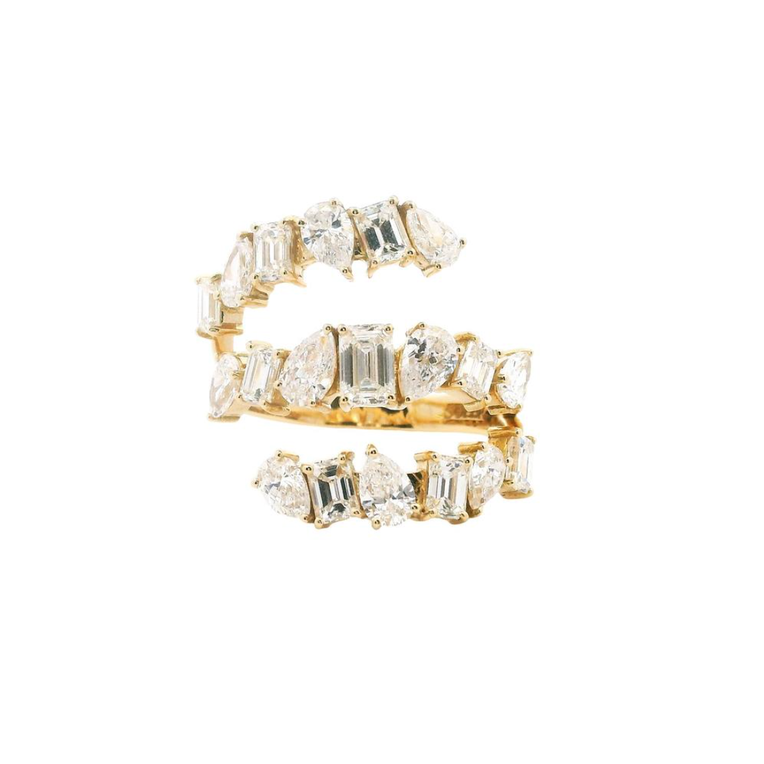 Mixed Shape Diamond Wrap Ring