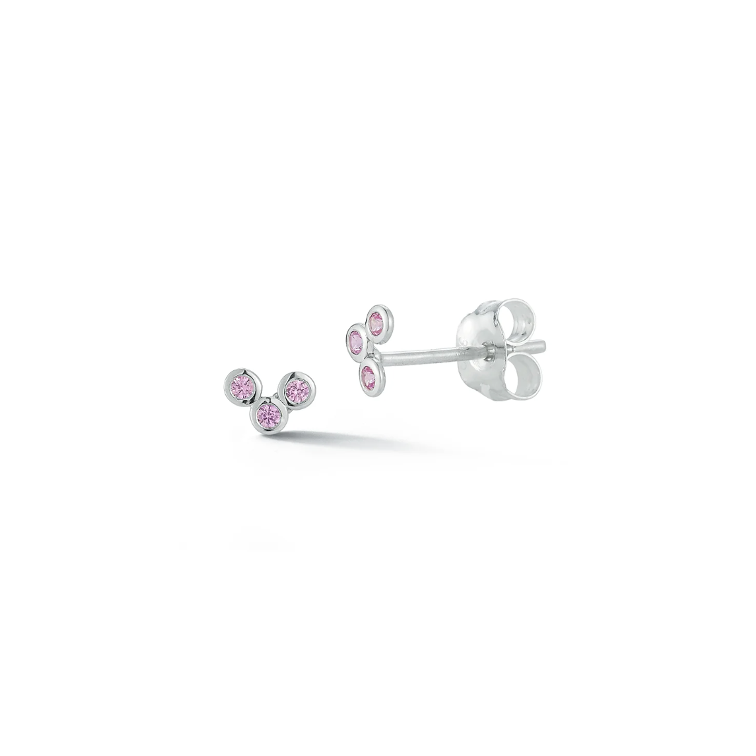 Mini Sapphire Half Moon Stud Earrings